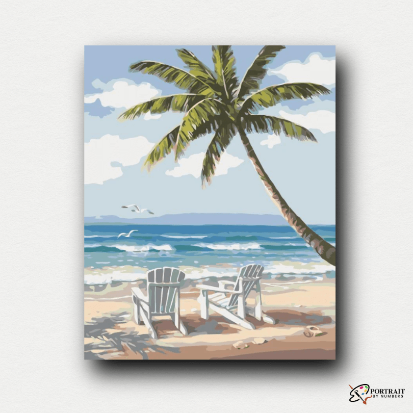 Chairs on Beach -  Paint by numbers -  Portrait By Numbers