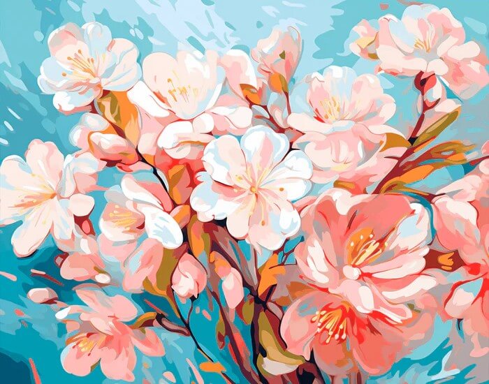 Cherry Blossom Whispers -  Paint by numbers -  Portrait By Numbers