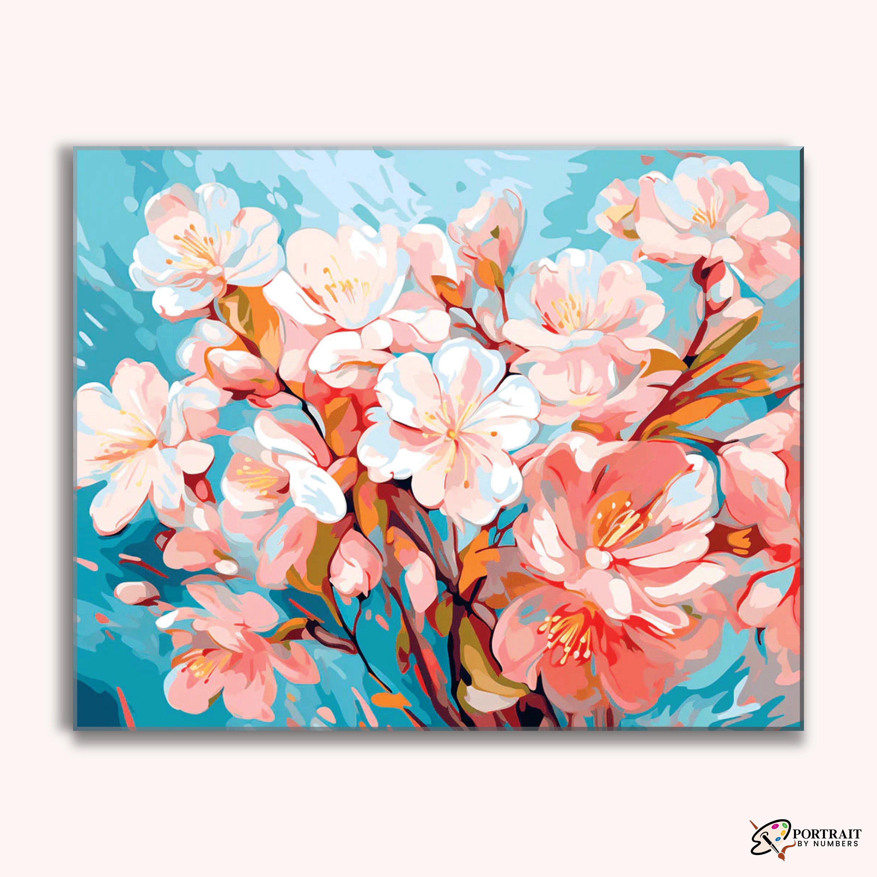 Cherry Blossom Whispers -  Paint by Numbers Kit for Adults -  Portrait By Numbers