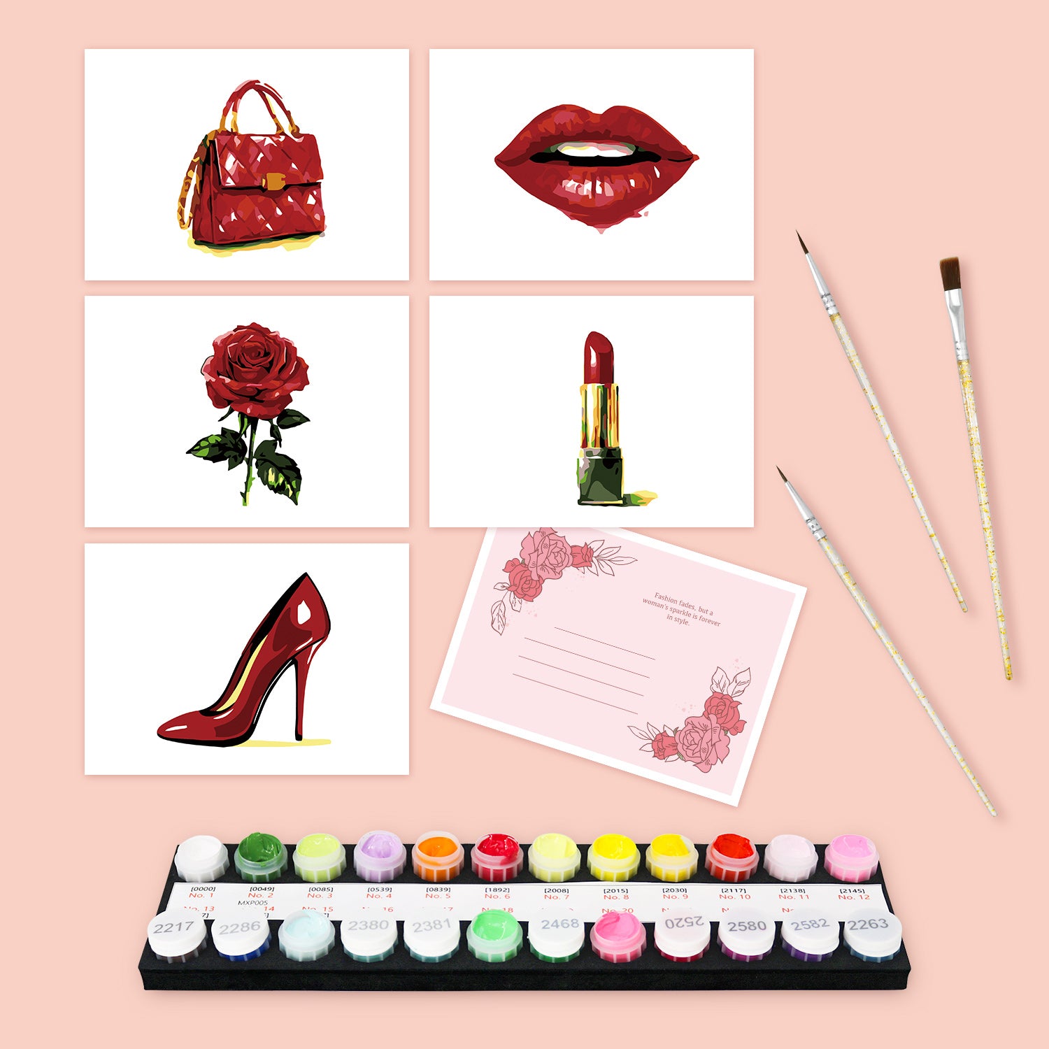 Chic Muse Poster Cards Set -  Paint by Numbers Kit for Adults -  Portrait By Numbers