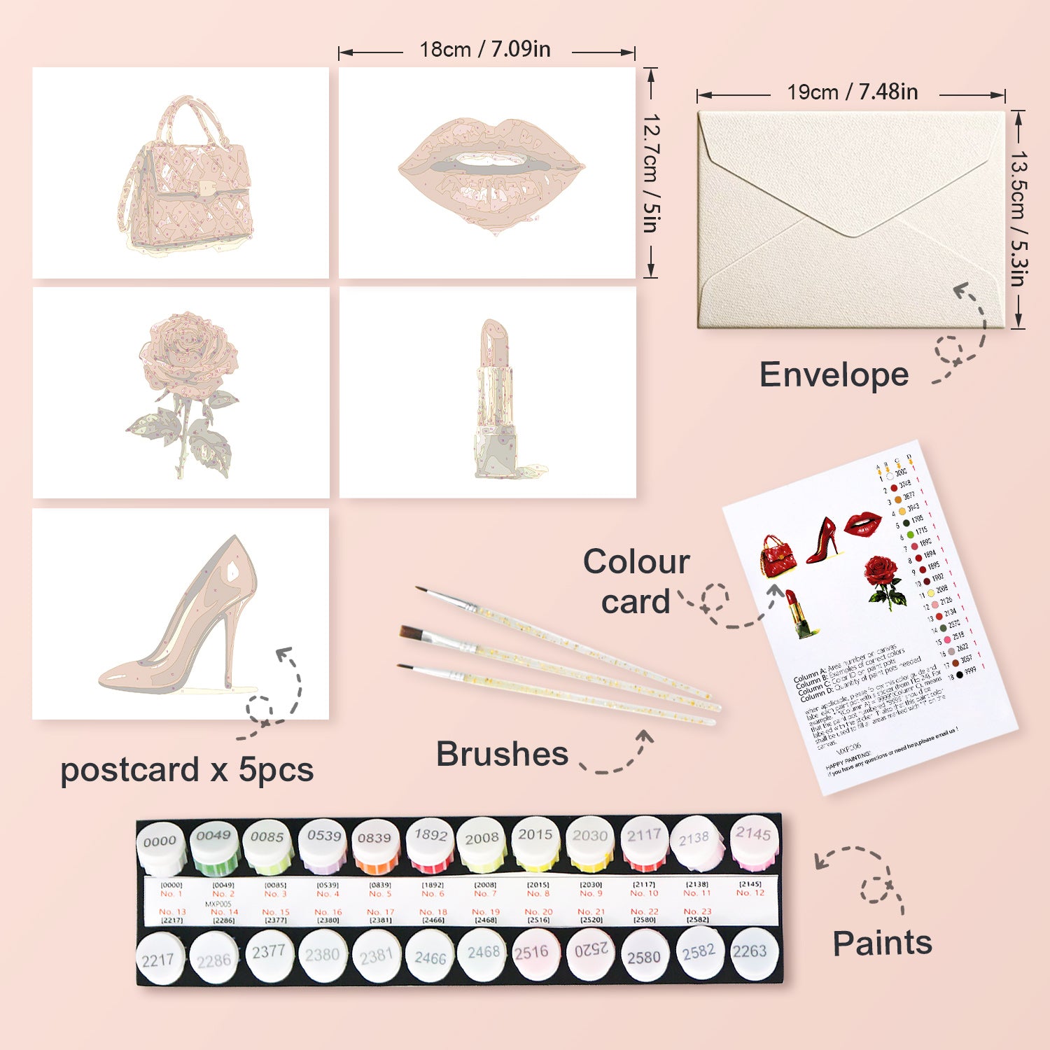 Chic Muse Poster Cards Set -  Paint by Numbers Kit for Adults -  Portrait By Numbers