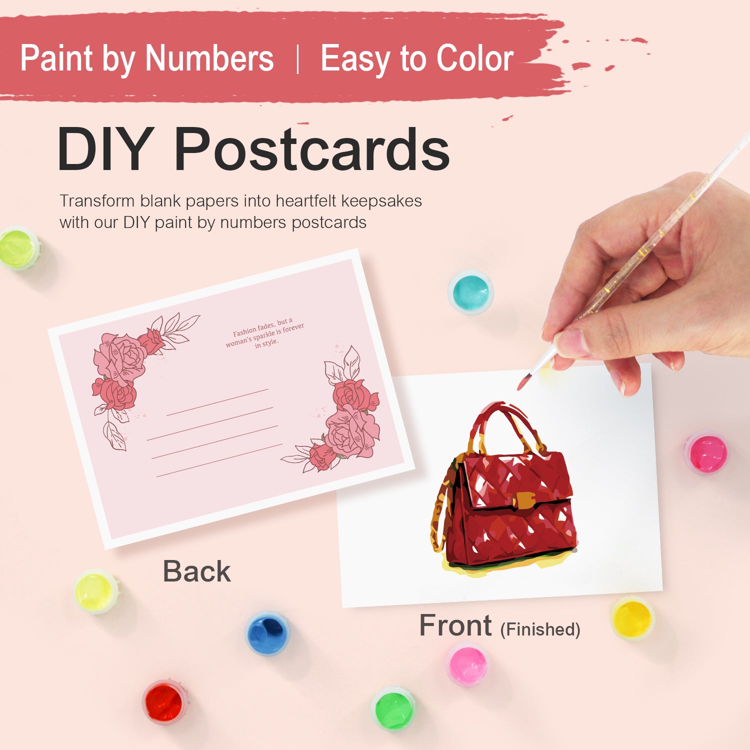 Chic Muse Poster Cards Set -  Paint by Numbers Kit for Adults -  Portrait By Numbers
