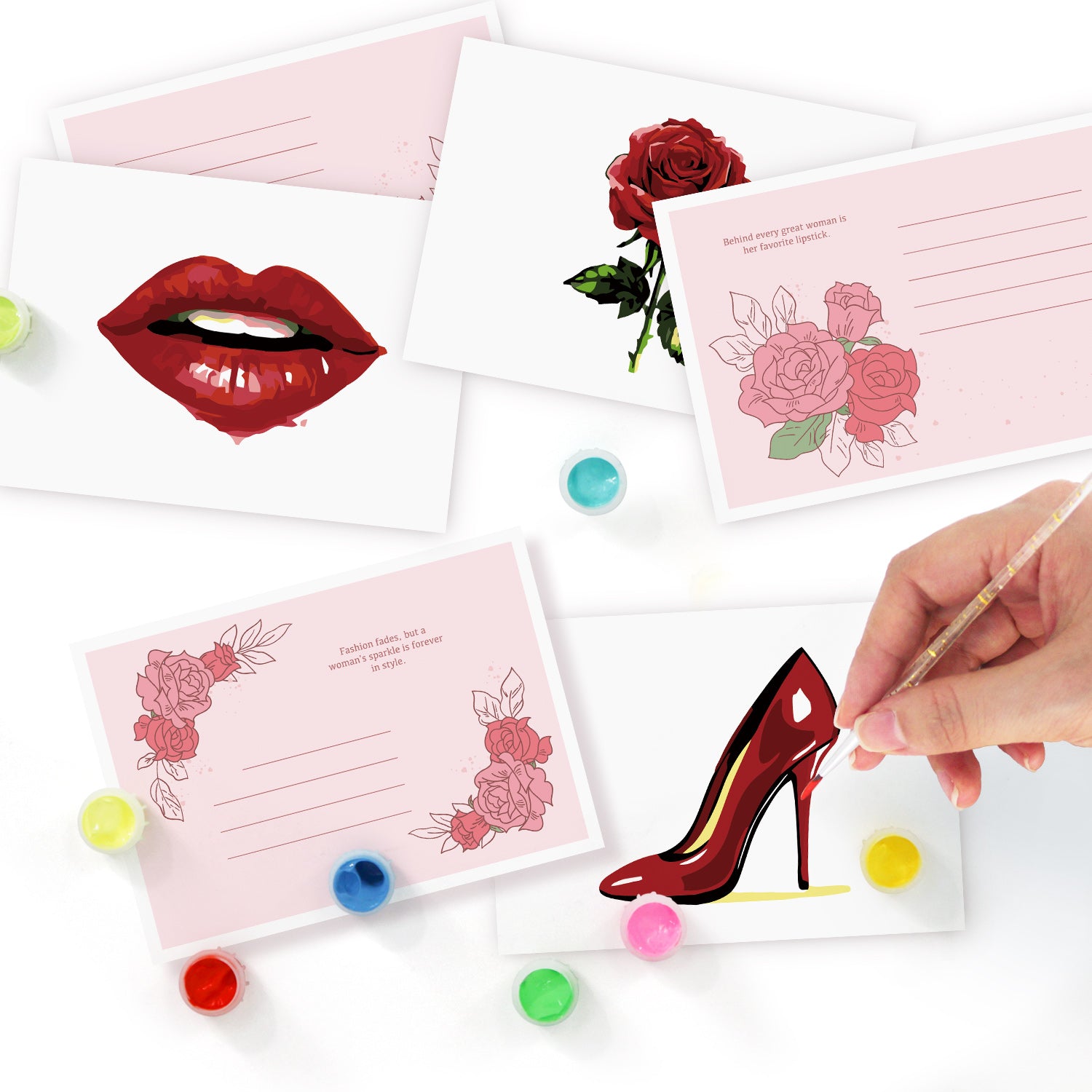 Chic Muse Poster Cards Set -  Paint by Numbers Kit for Adults -  Portrait By Numbers