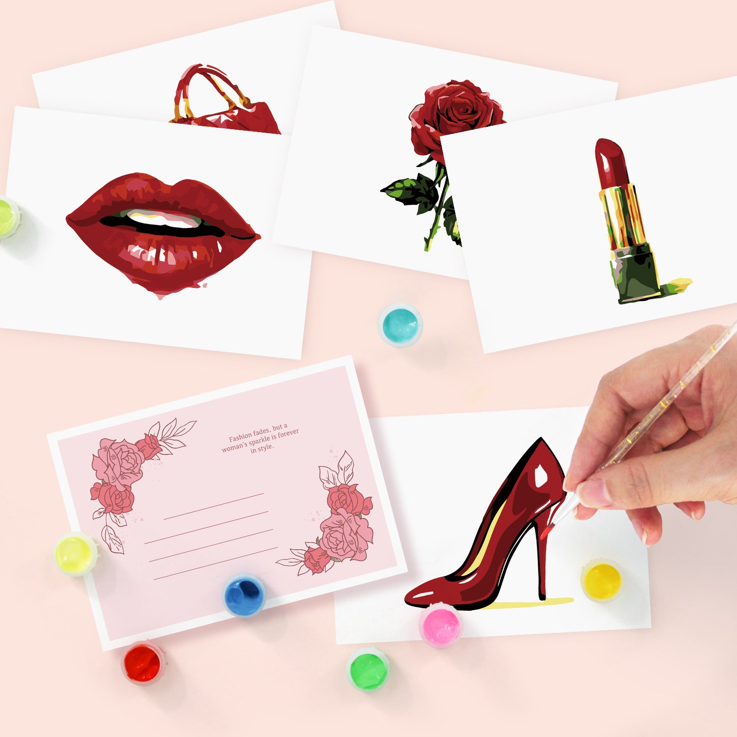 Chic Muse Poster Cards Set -  Paint by Numbers Kit for Adults -  Portrait By Numbers