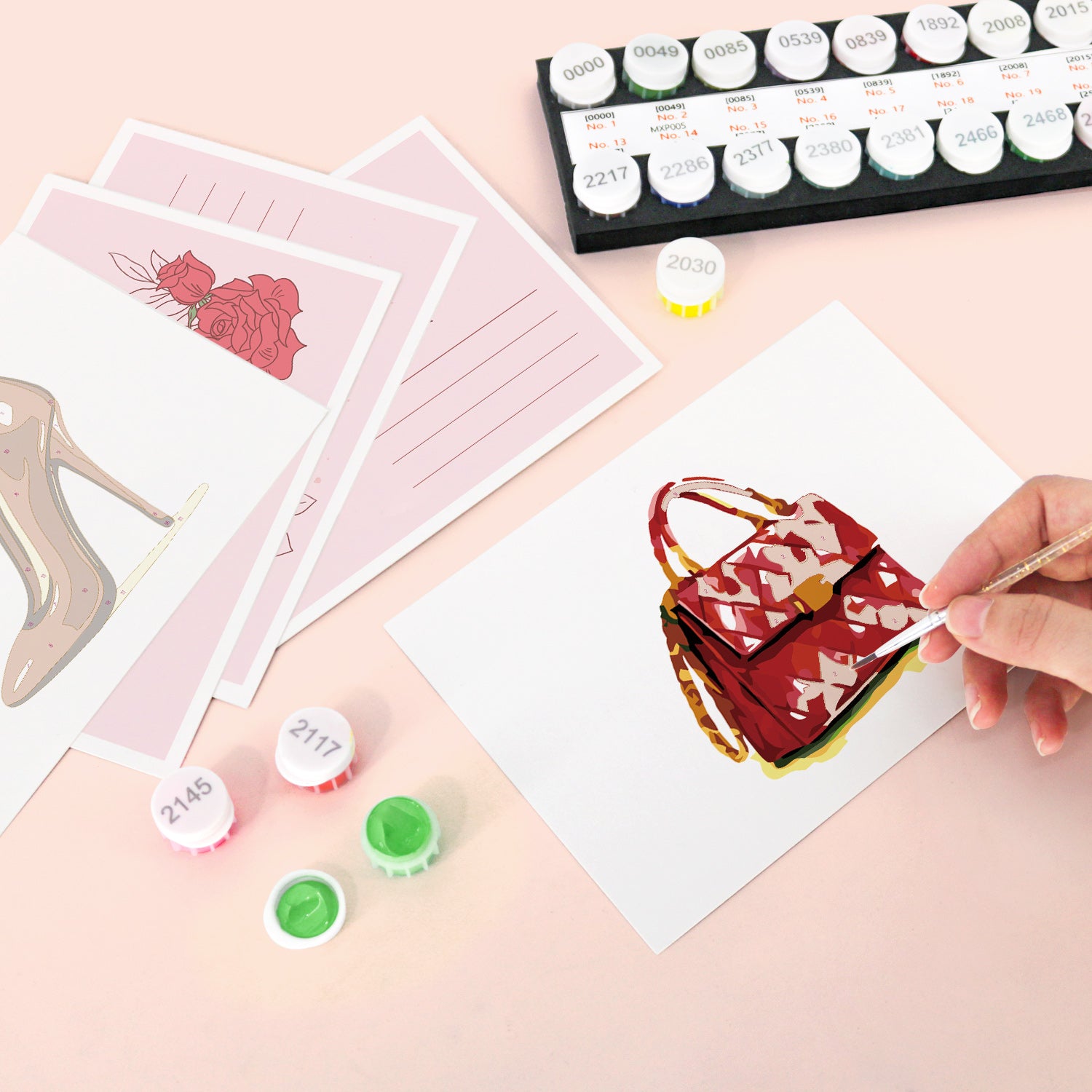 Chic Muse Poster Cards Set -  Paint by Numbers Kit for Adults -  Portrait By Numbers