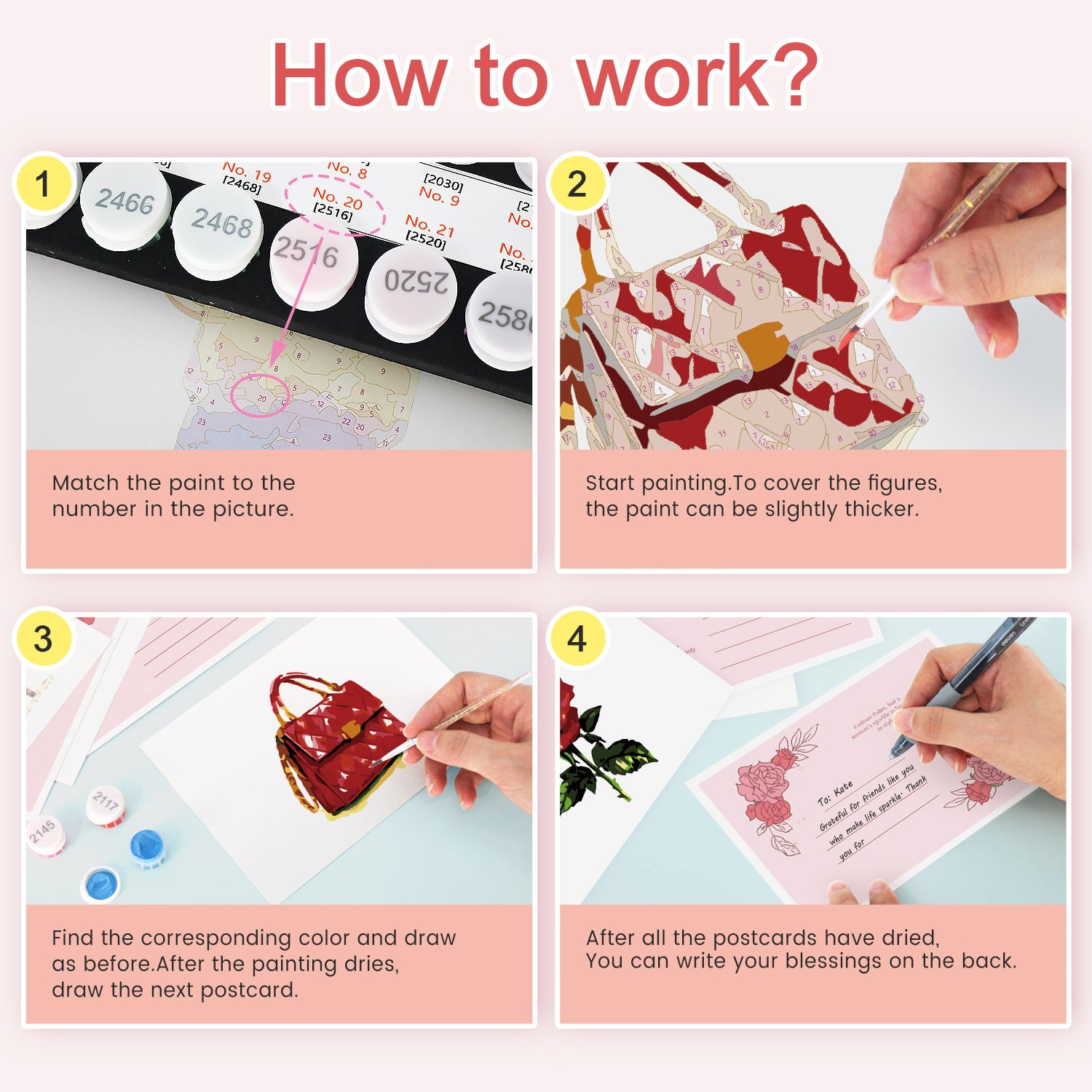 Chic Muse Poster Cards Set -  Paint by Numbers Kit for Adults -  Portrait By Numbers