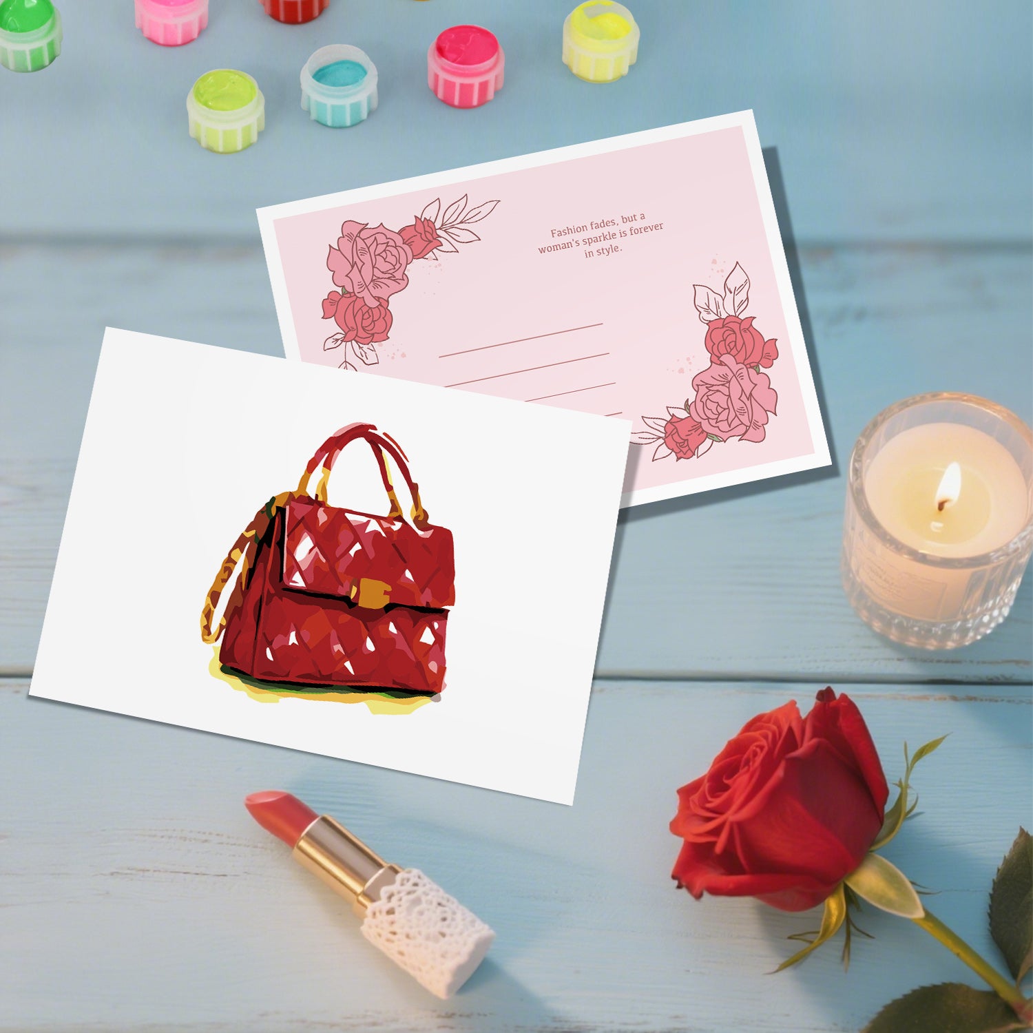 Chic Muse Poster Cards Set -  Paint by Numbers Kit for Adults -  Portrait By Numbers