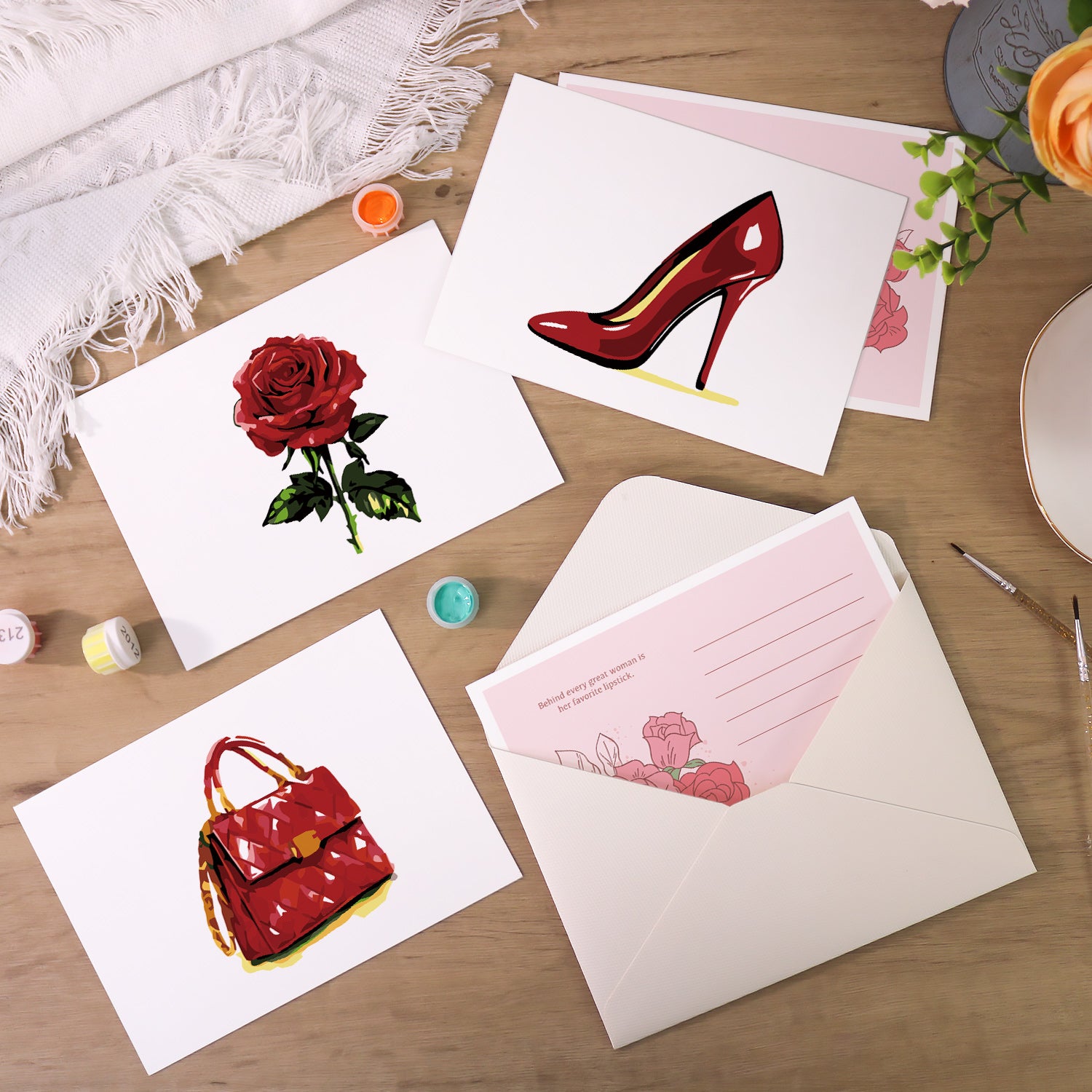 Chic Muse Poster Cards Set -  Paint by Numbers Kit for Adults -  Portrait By Numbers