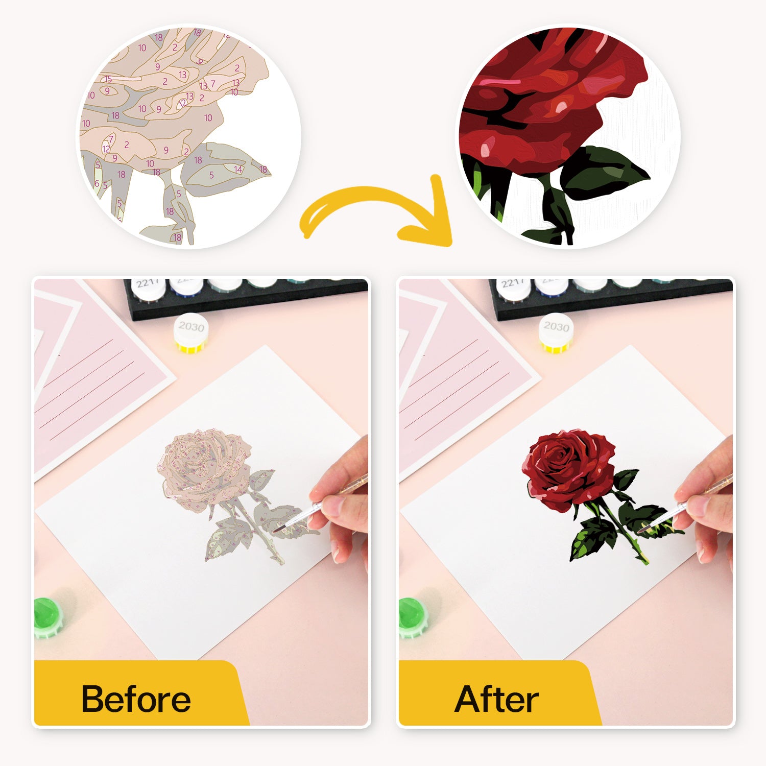 Chic Muse Poster Cards Set -  Paint by Numbers Kit for Adults -  Portrait By Numbers