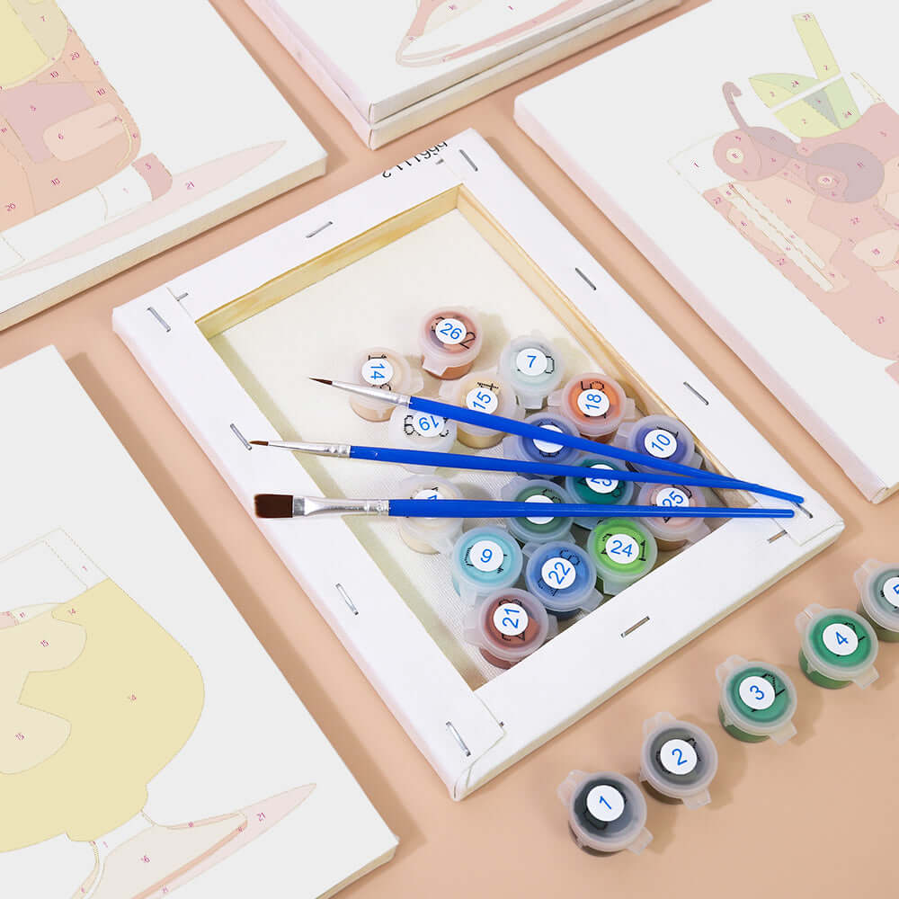 Chic Sips (Set of 6) -  Paint by numbers Kit -  Portrait By Numbers