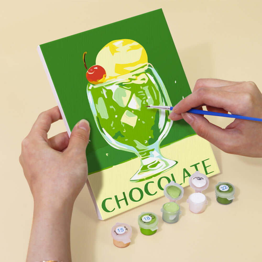 ChocoChill Sips (Set of 6) -  Paint by Numbers Kit for Adults -  Portrait By Numbers