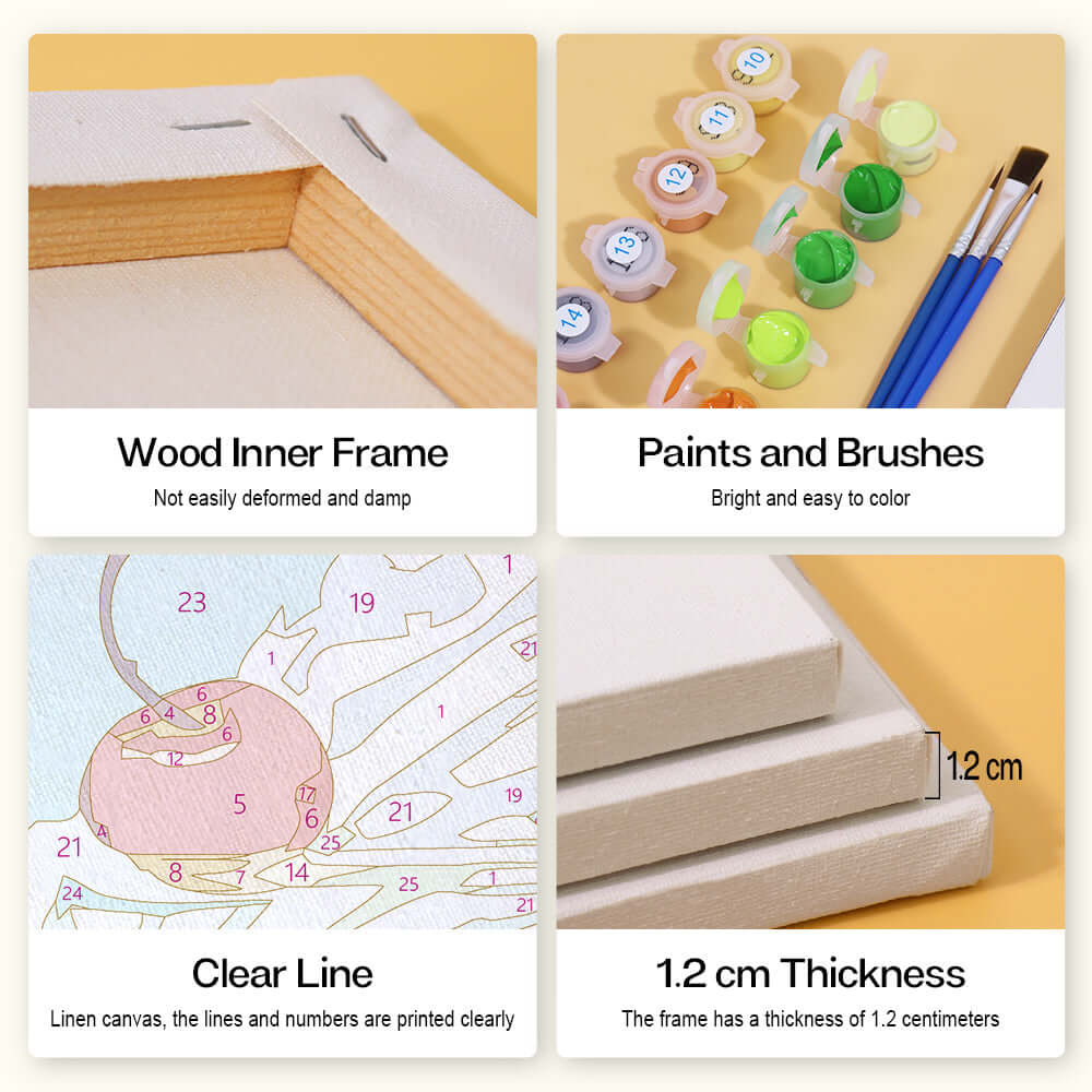 ChocoChill Sips (Set of 6) -  Paint by Numbers Kit for Adults -  Portrait By Numbers