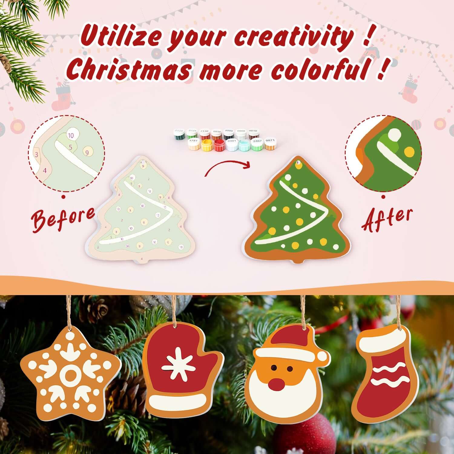Christmas Joy -  Paint by numbers -  Portrait By Numbers