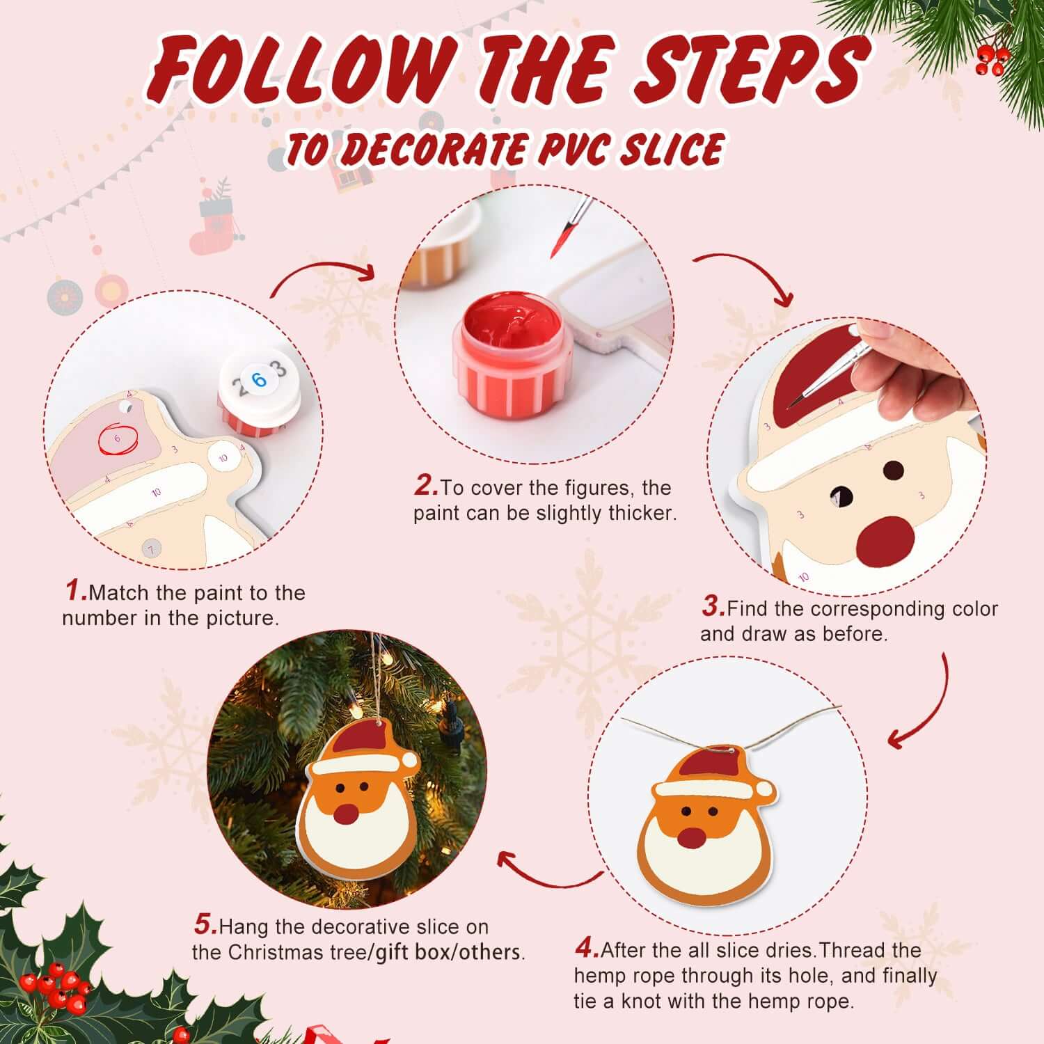 Christmas Joy -  Paint by Numbers Kit for Adults | Relaxing DIY Art Gift | -  Portrait By Numbers