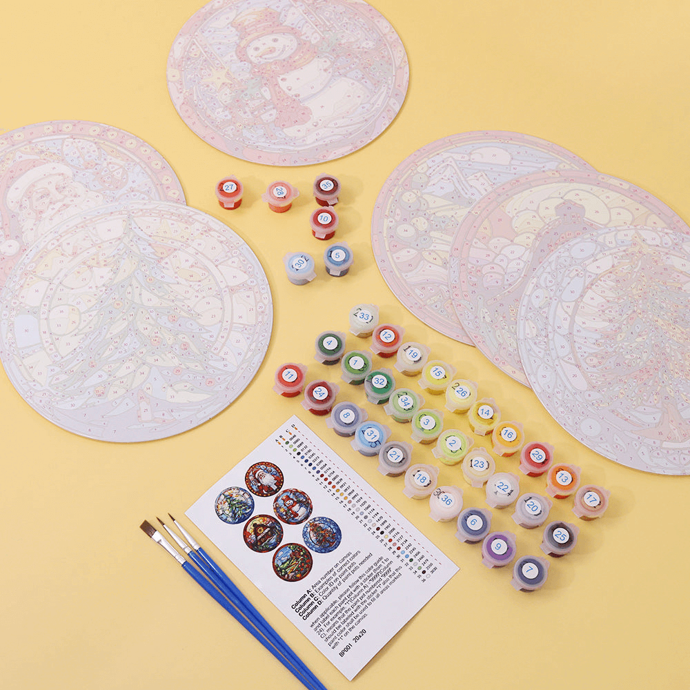 Christmas Reflections (Set of 6) -  Paint by numbers Kit -  Portrait By Numbers