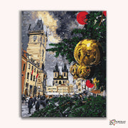 Christmas in Old Town Square -  Paint by Numbers Kit for Adults -  Portrait By Numbers