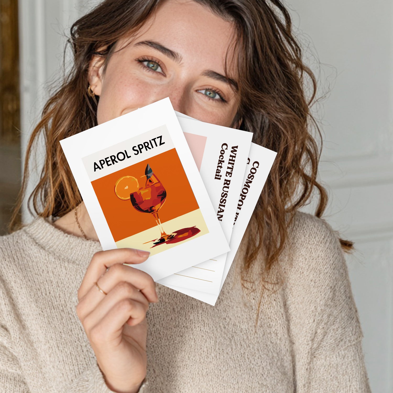 Classic Mixology Poster Cards Set -  Paint by Numbers Kit for Adults -  Portrait By Numbers