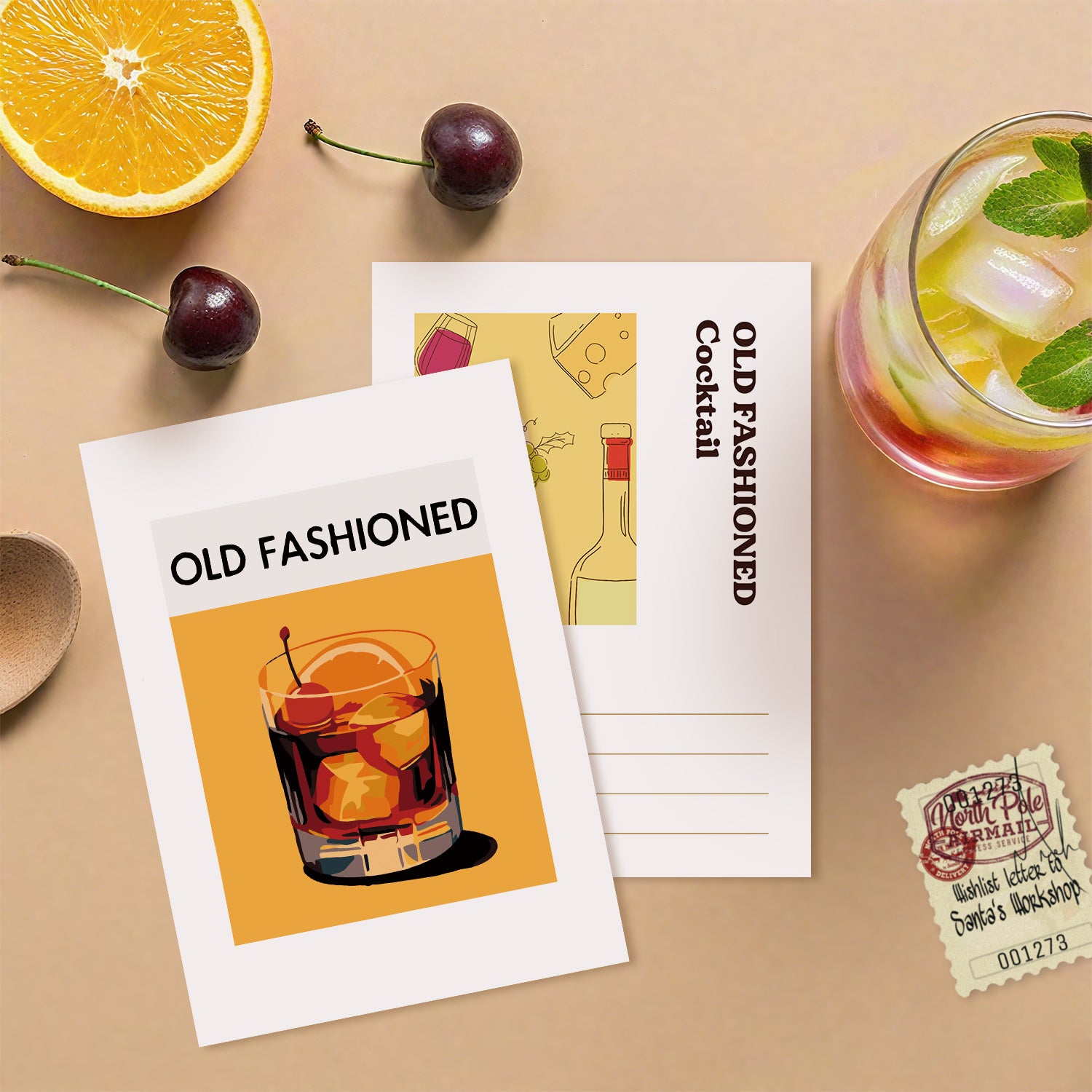 Classic Mixology Poster Cards Set -  Paint by Numbers Kit for Adults -  Portrait By Numbers