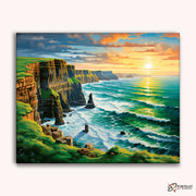 Cliffside Sunset Waves -  Paint by Numbers Kit for Adults -  Portrait By Numbers