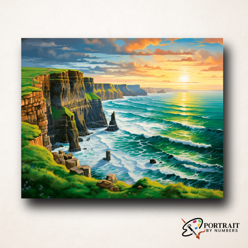 Cliffside Sunset Waves