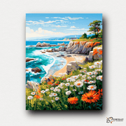 Coastal Bloom Vista -  Paint by Numbers Kit for Adults -  Portrait By Numbers