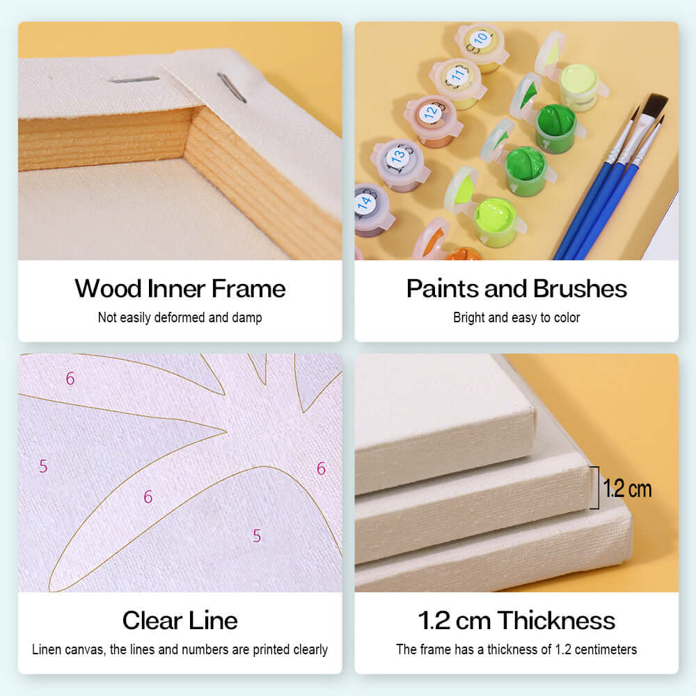 Coastline Crush (Set of 6) -  Paint by Numbers Kit for Adults -  Portrait By Numbers