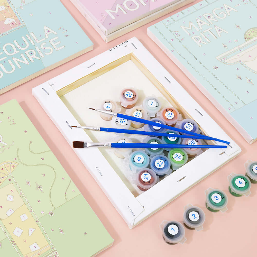 Cocktail Classics (Set of 6) -  Paint by Numbers Kit for Adults -  Portrait By Numbers