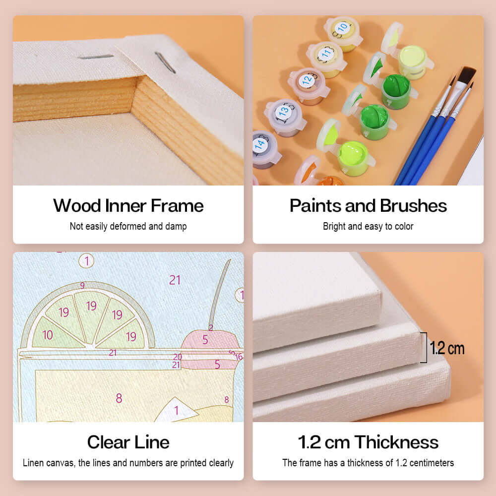 Cocktail Classics (Set of 6) -  Paint by Numbers Kit for Adults -  Portrait By Numbers