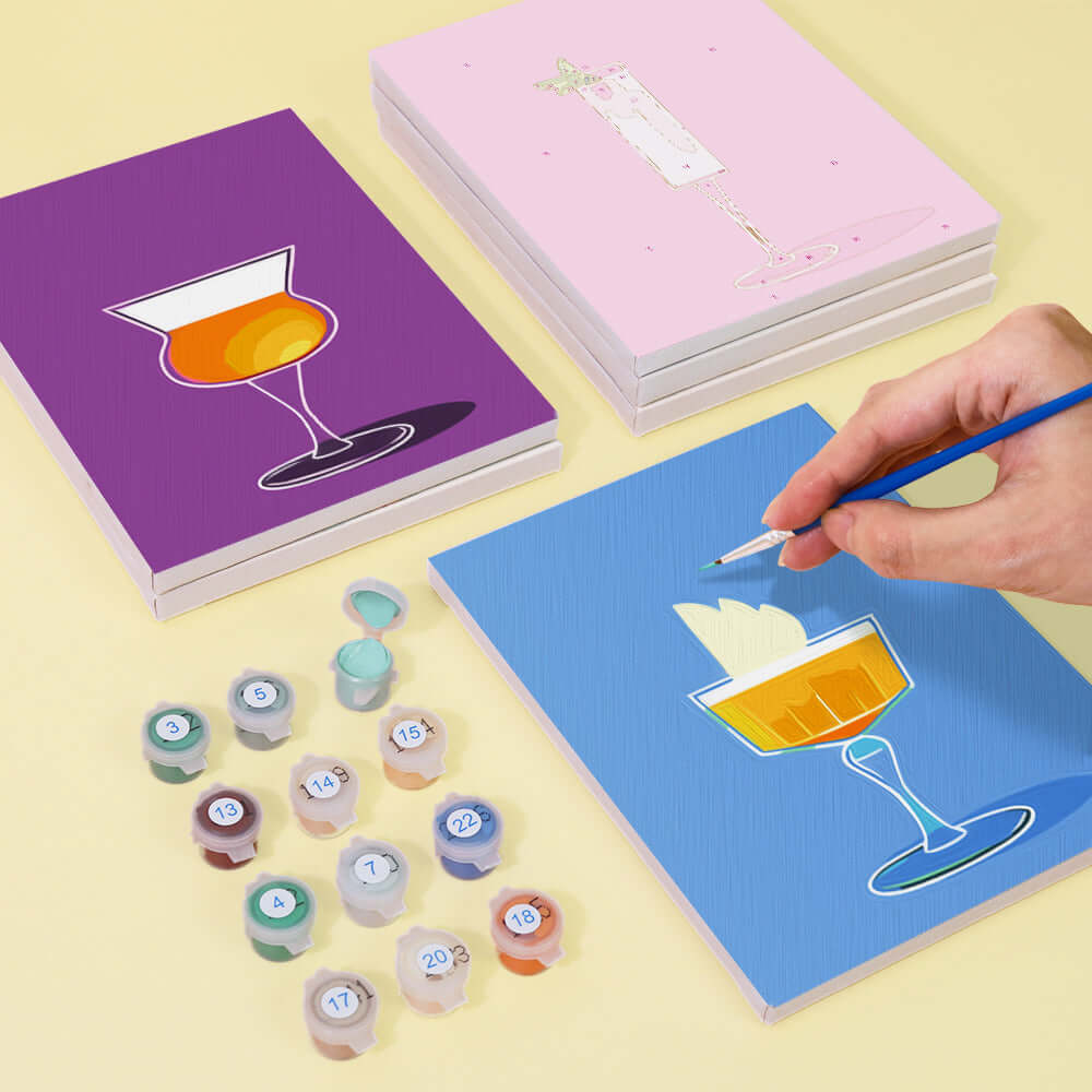 Cocktail Pop (Set of 6) -  Paint by Numbers Kit for Adults -  Portrait By Numbers