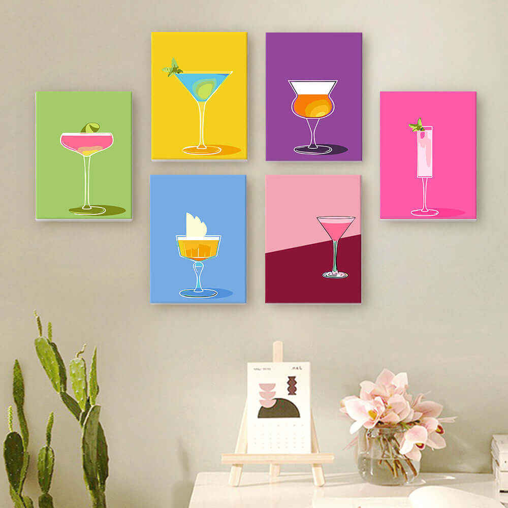 Cocktail Pop (Set of 6) -  Paint by Numbers Kit for Adults -  Portrait By Numbers