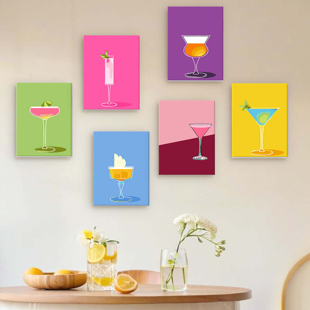 Cocktail Pop (Set of 6) -  Paint by Numbers Kit for Adults -  Portrait By Numbers