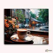 Coffee Rainy Day -  Paint by Numbers Kit for Adults -  Portrait By Numbers