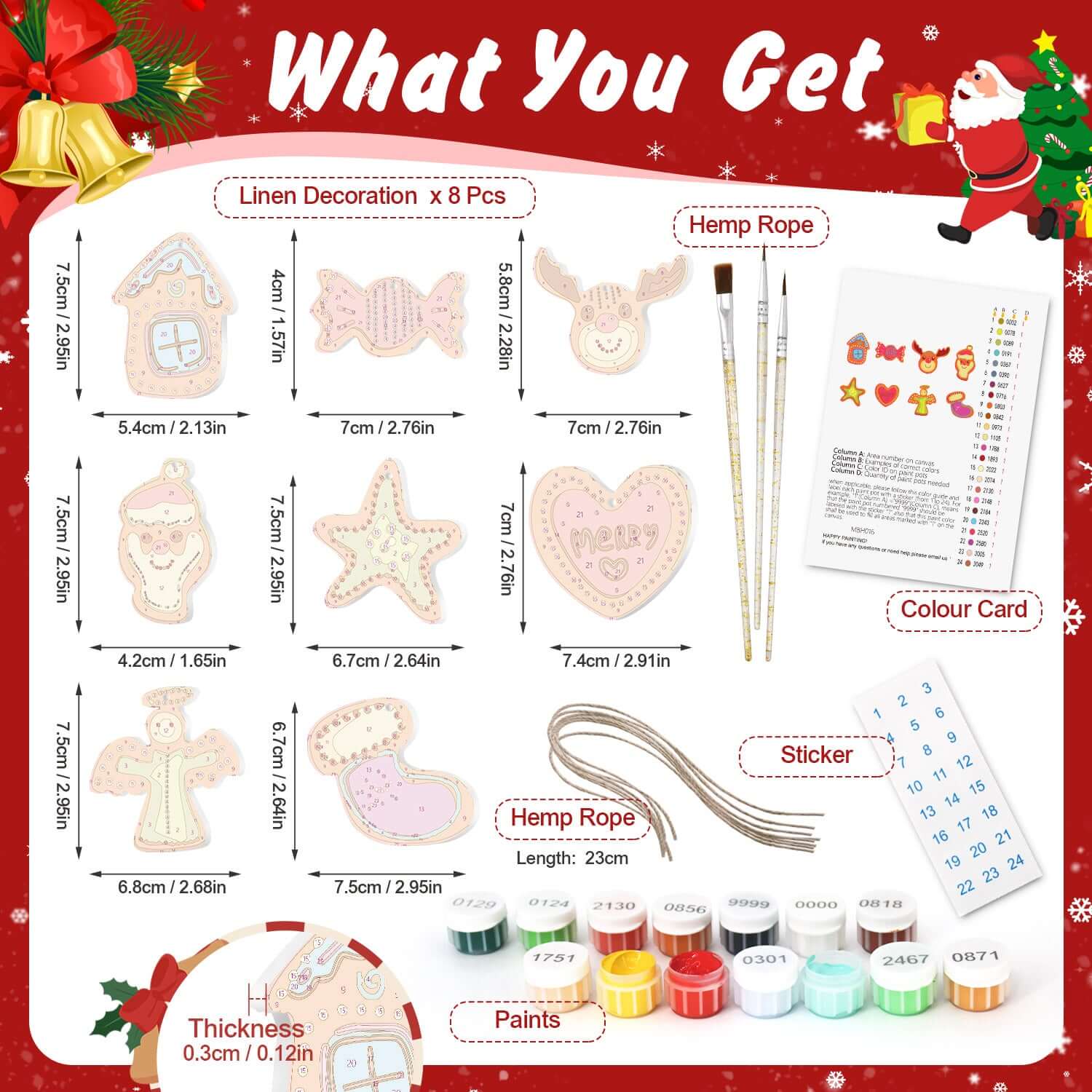 Colorful Christmas -  Paint by Numbers Kit for Adults -  Portrait By Numbers