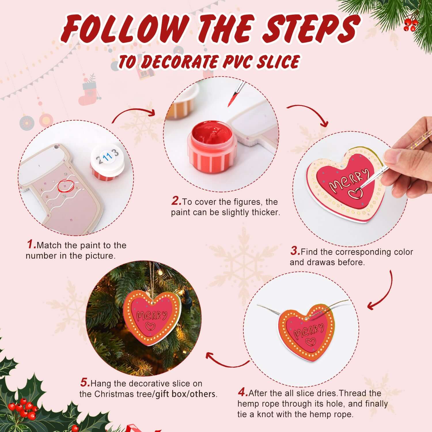 Colorful Christmas -  Paint by Numbers Kit for Adults -  Portrait By Numbers