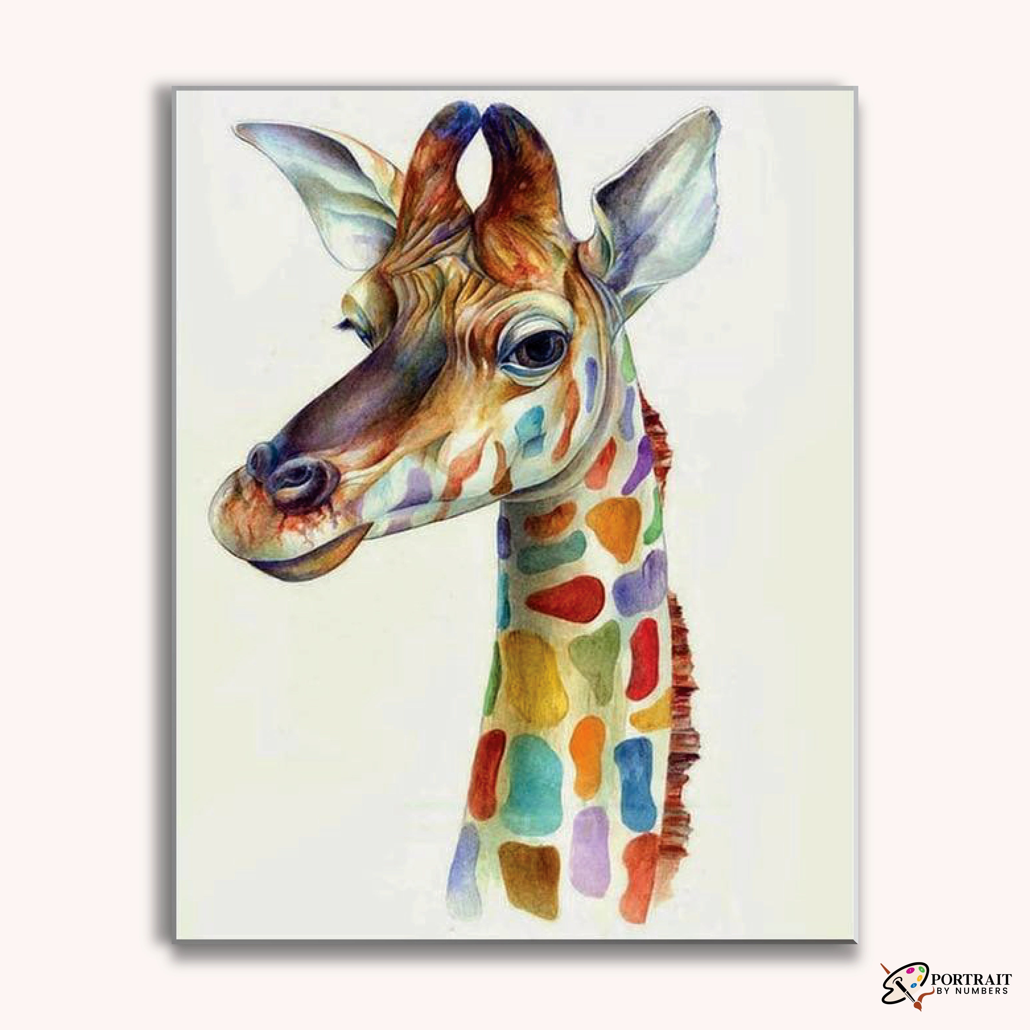 Colorful Giraffe -  Paint by Numbers Kit for Adults -  Portrait By Numbers