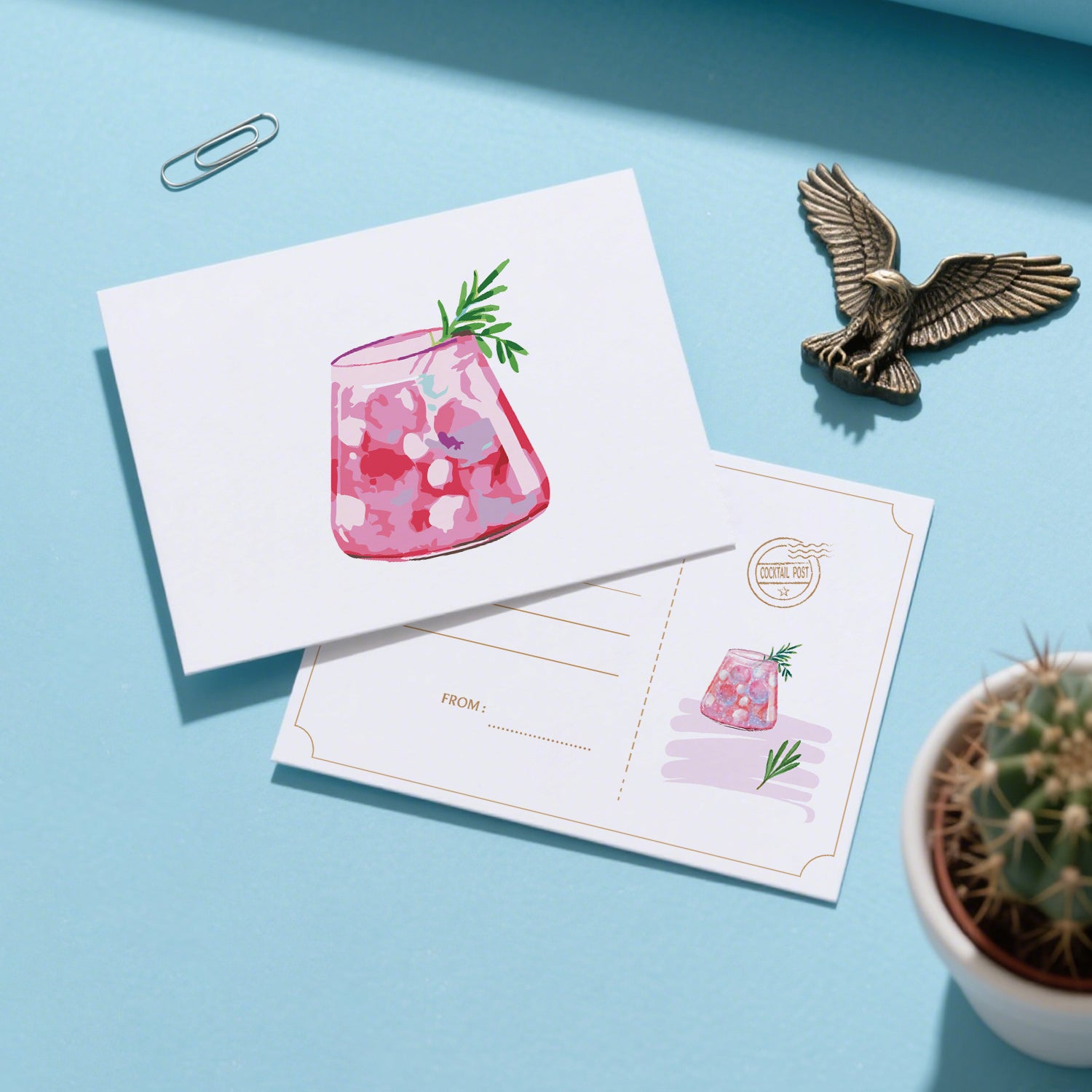 Colorful Sips Poster Cards Set -  Paint by Numbers Kit for Adults -  Portrait By Numbers