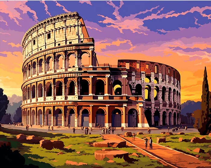 Colosseum's Past Glory -  Paint by numbers Kit -  Portrait By Numbers