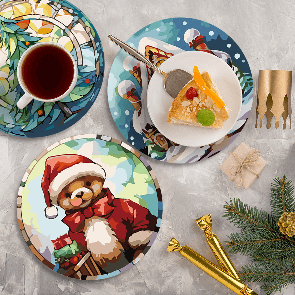 Cozy Christmas (Set of 6) -  Paint by numbers Kit -  Portrait By Numbers