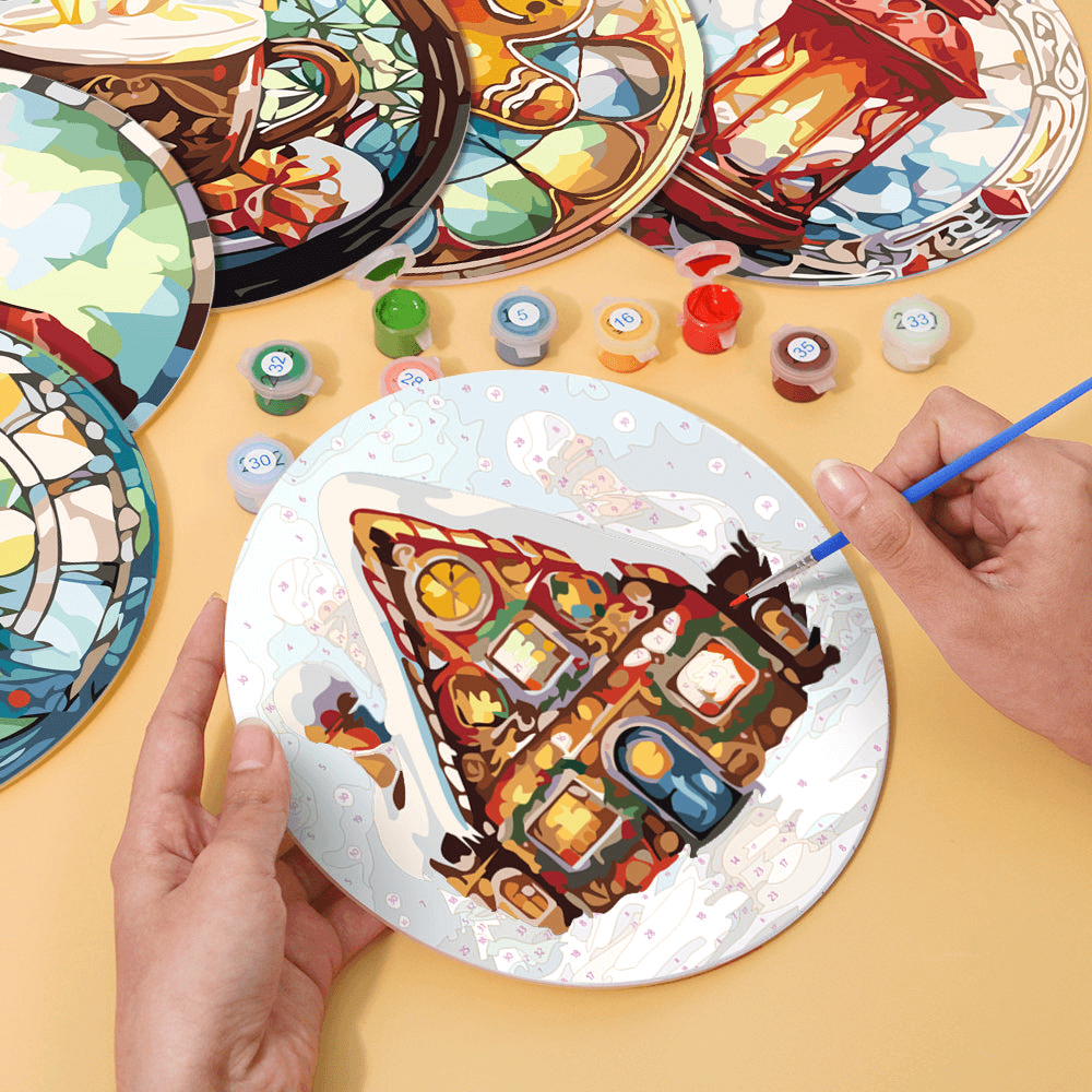 Cozy Christmas (Set of 6) -  Paint by numbers Kit -  Portrait By Numbers