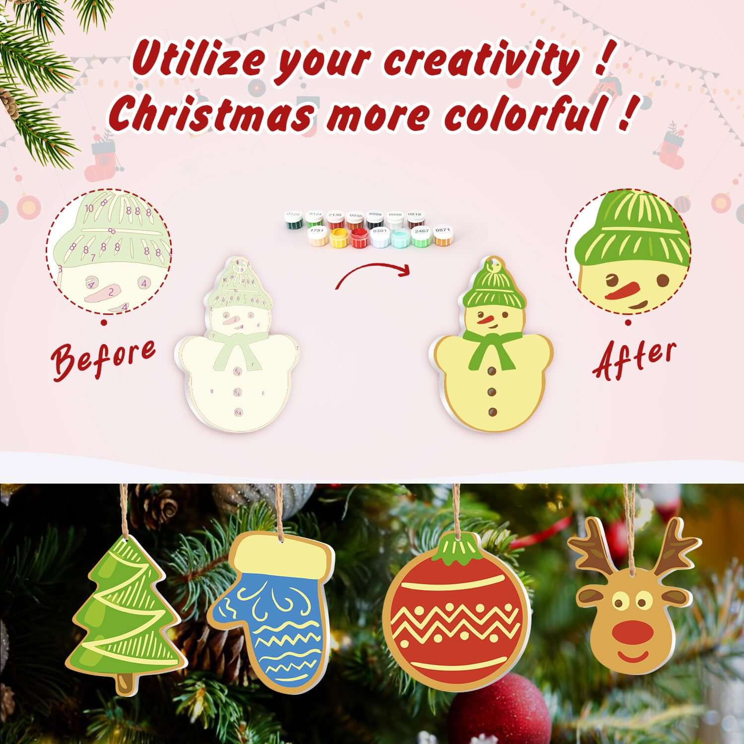 Cozy Christmas -  Paint by Numbers Kit for Adults | Relaxing DIY Art Gift | -  Portrait By Numbers