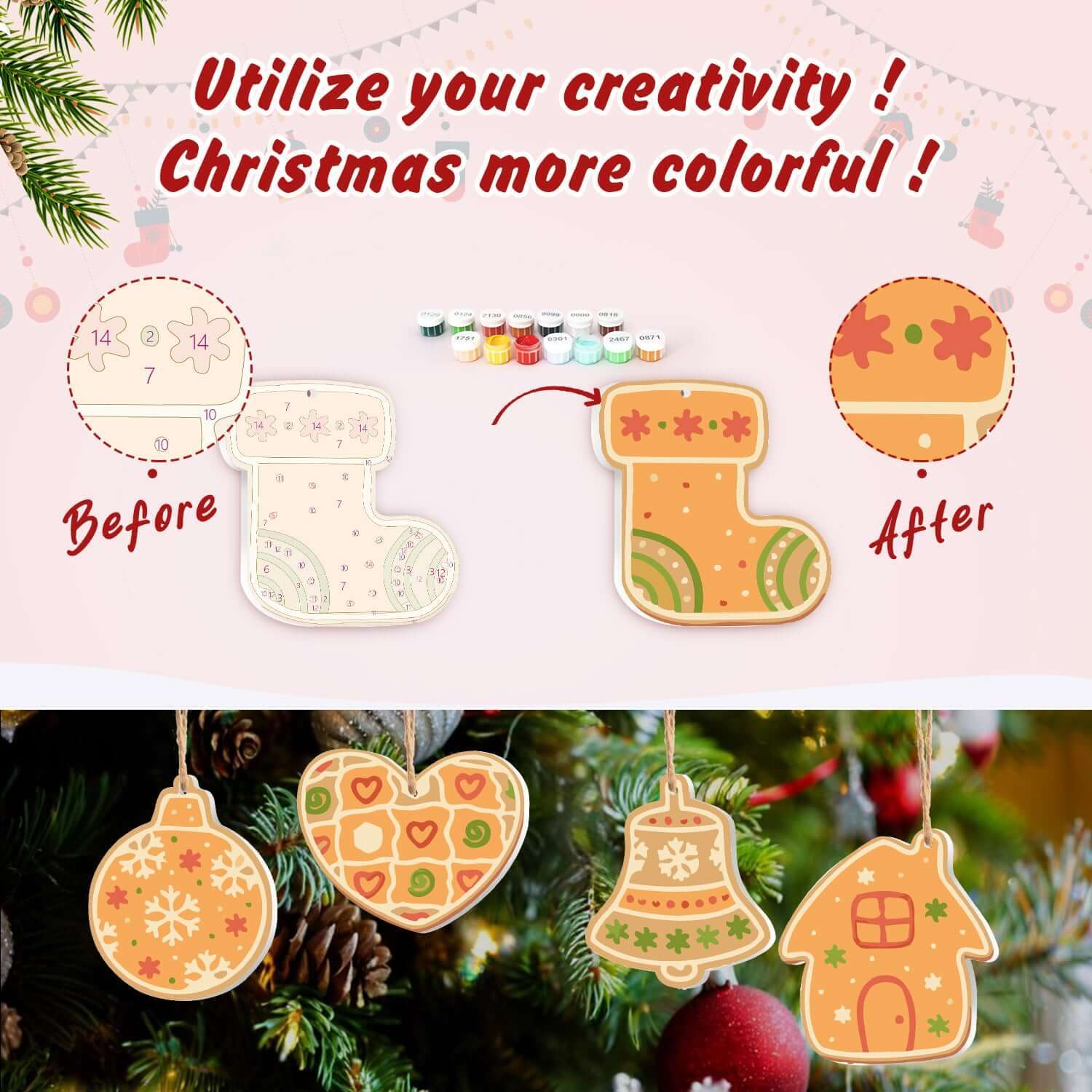 Cozy Holiday -  Paint by Numbers Kit for Adults | Relaxing DIY Art Gift | -  Portrait By Numbers
