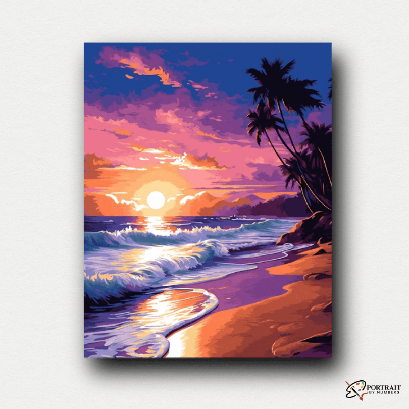 Cresting Twilight Waves -  Paint by numbers -  Portrait By Numbers