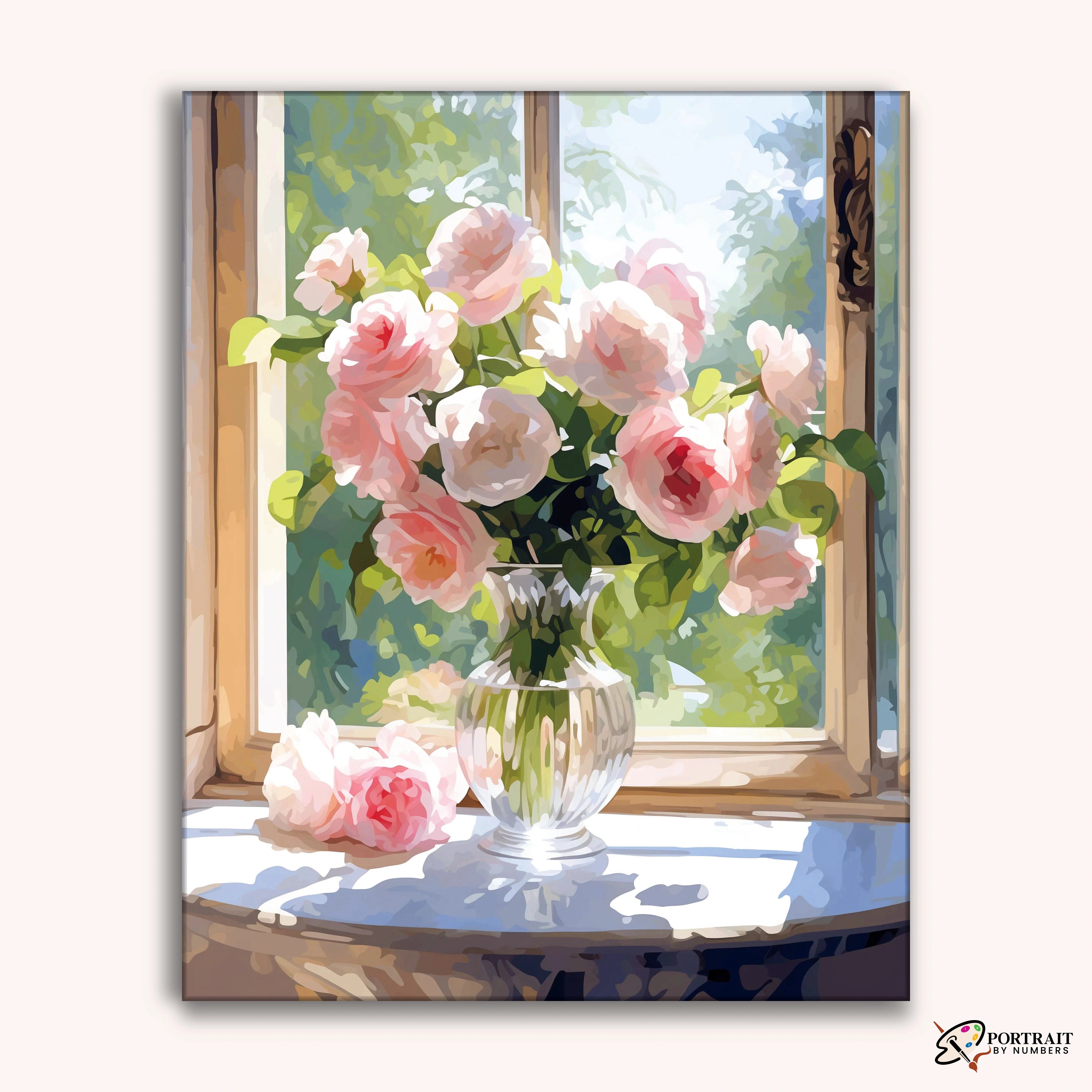 Crystal Vase Florals -  Paint by Numbers Kit for Adults -  Portrait By Numbers