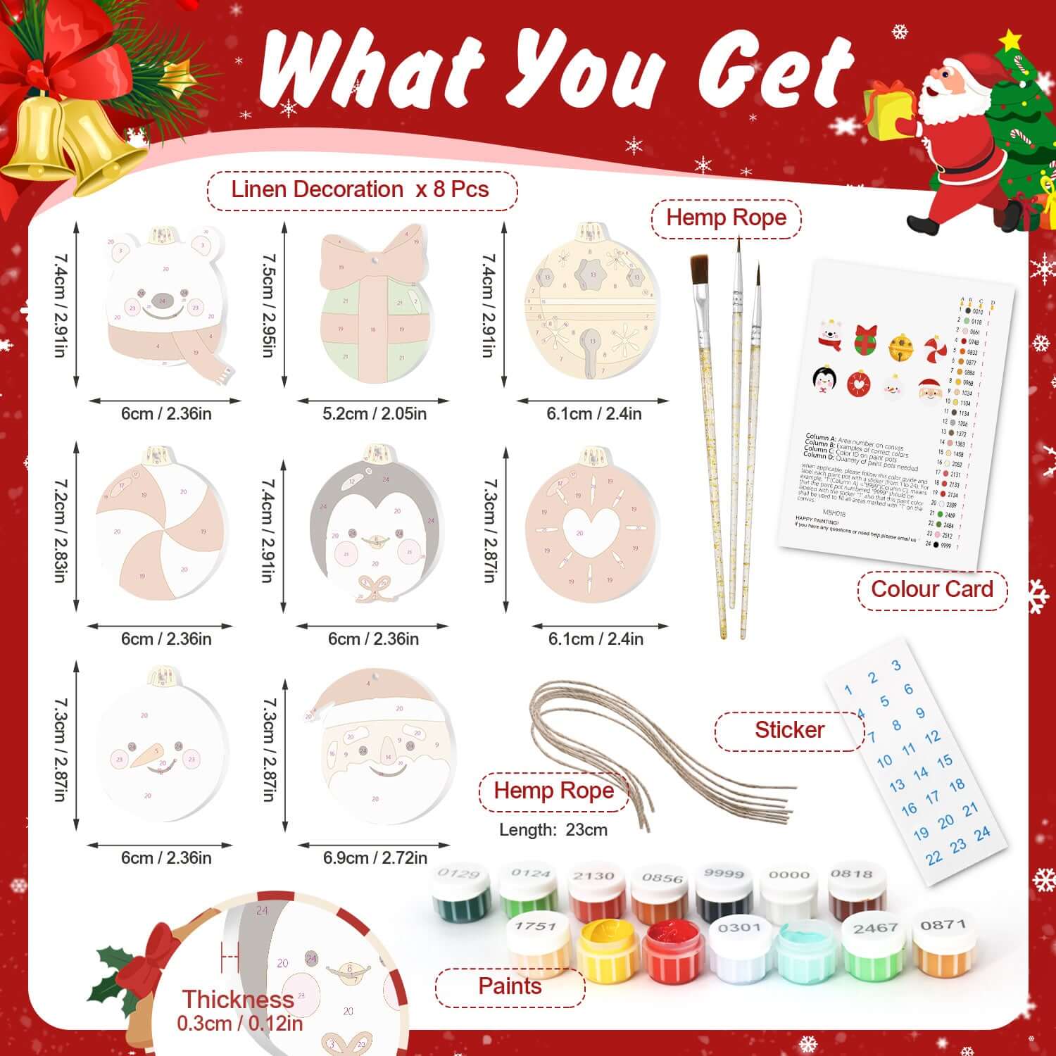 Cute Christmas -  Paint by Numbers Kit for Adults | Relaxing DIY Art Gift | -  Portrait By Numbers