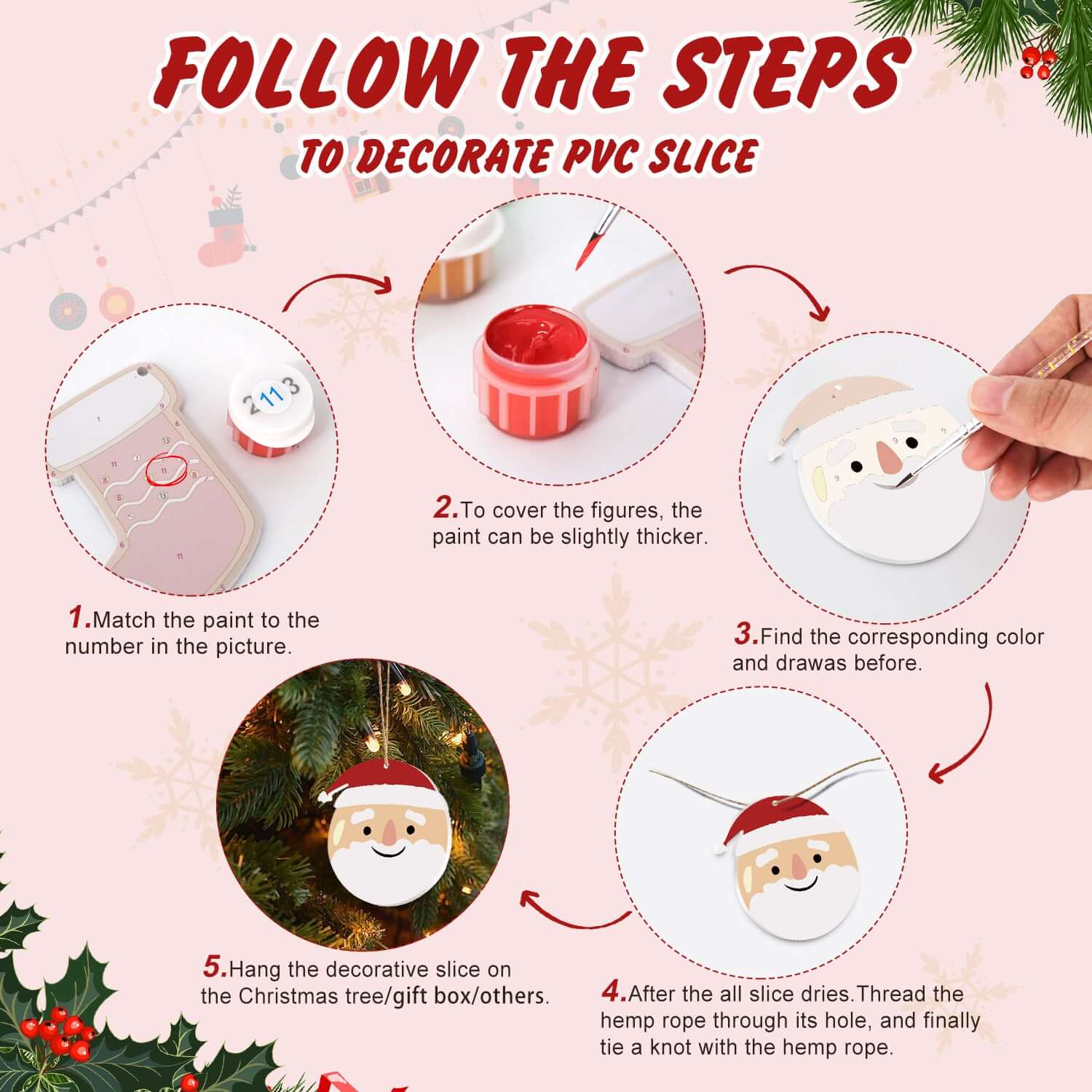 Cute Christmas -  Paint by Numbers Kit for Adults | Relaxing DIY Art Gift | -  Portrait By Numbers