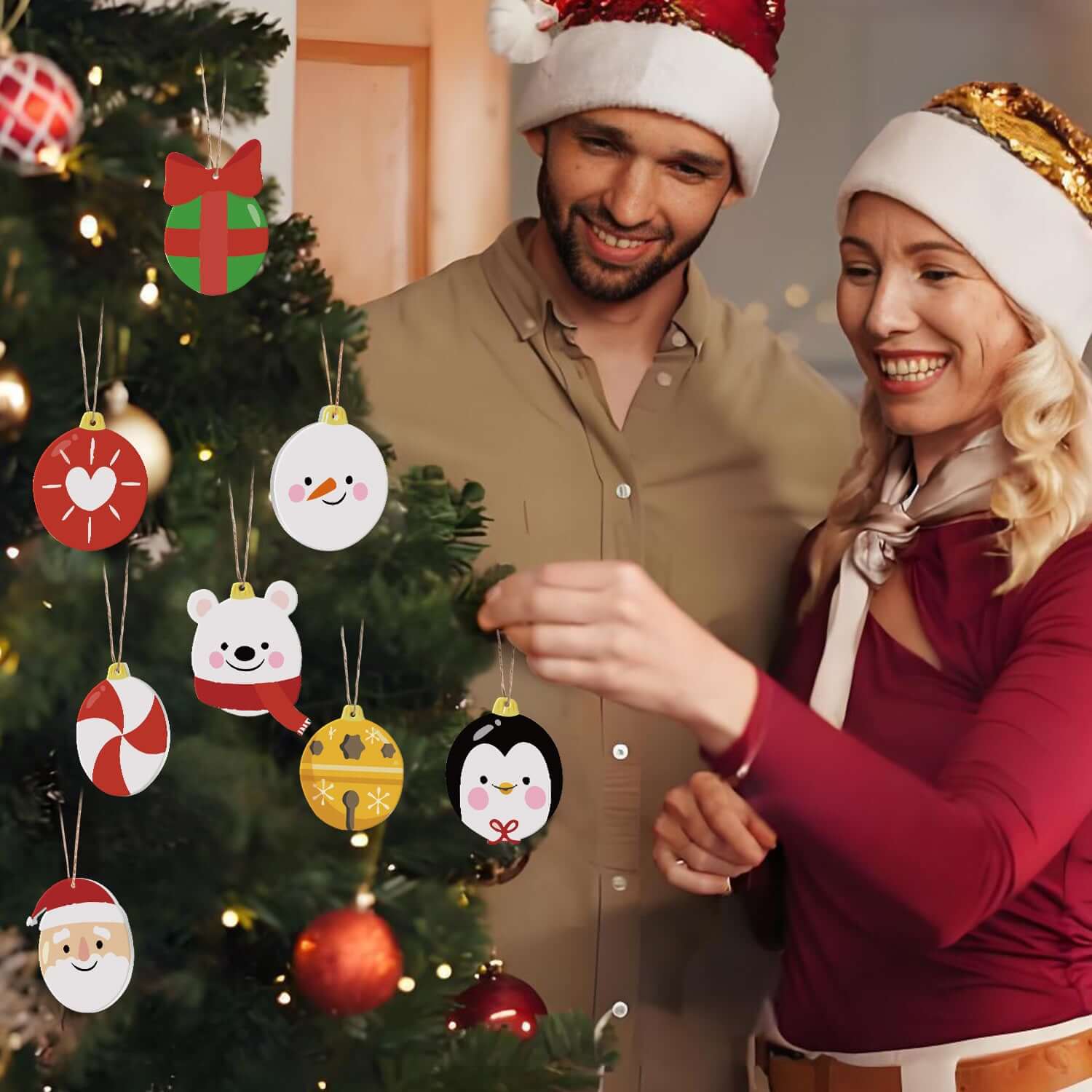 Cute Christmas -  Paint by Numbers Kit for Adults | Relaxing DIY Art Gift | -  Portrait By Numbers