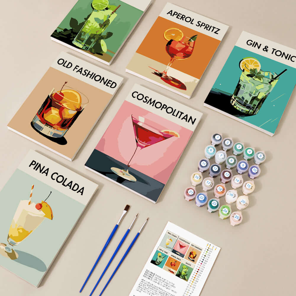 Daylight Sips (Set of 6) -  Paint by numbers Kit -  Portrait By Numbers