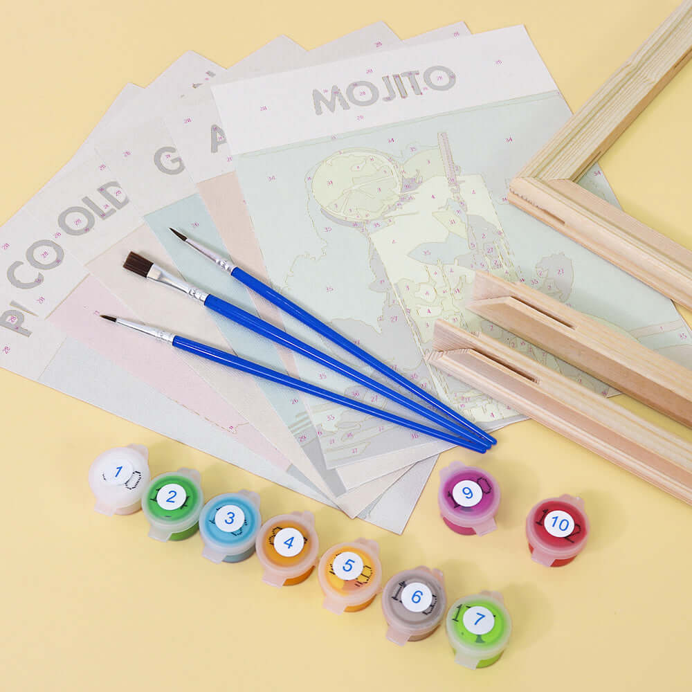 Daylight Sips (Set of 6) -  Paint by numbers Kit -  Portrait By Numbers