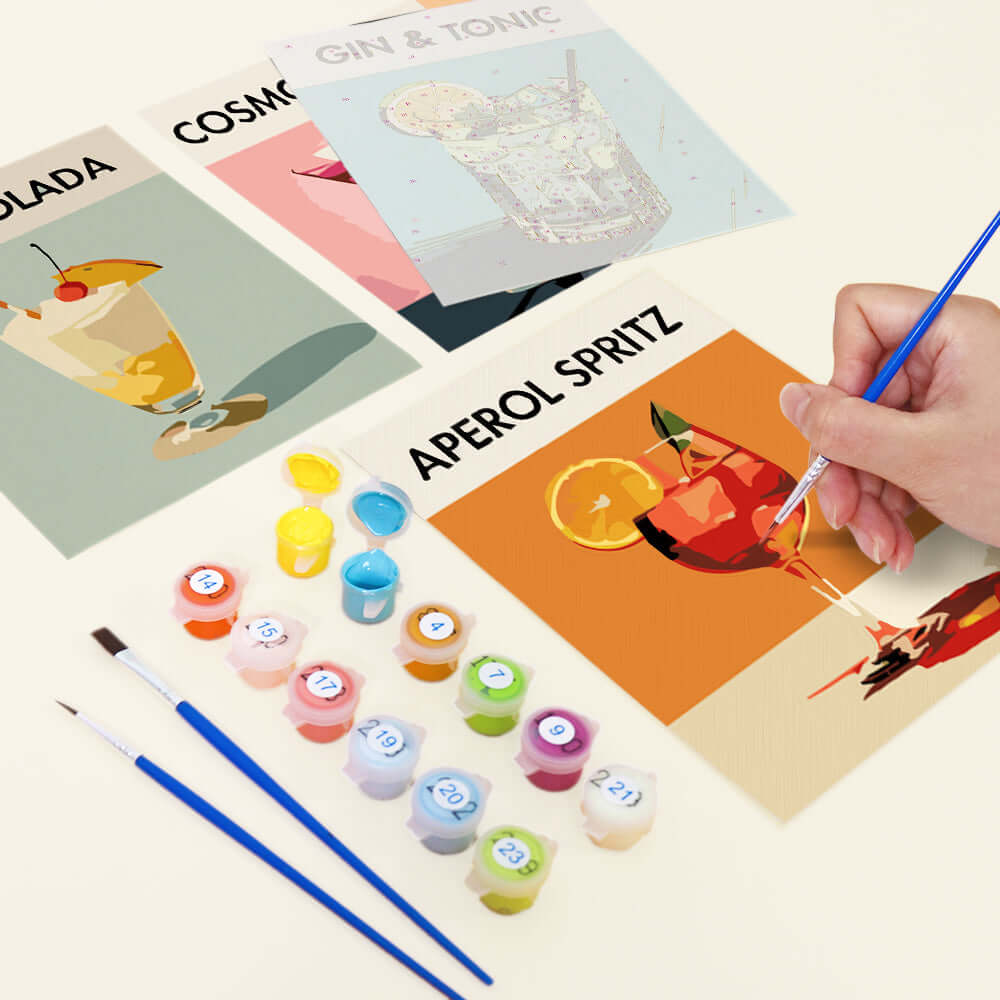 Daylight Sips (Set of 6) -  Paint by numbers Kit -  Portrait By Numbers