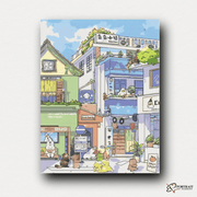 Dayu Cafe Street -  Paint by numbers Kit -  Portrait By Numbers